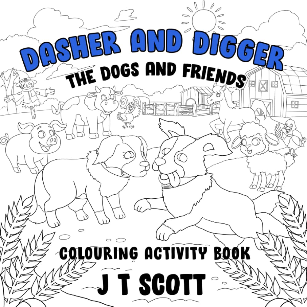 dasher and digger colouring book